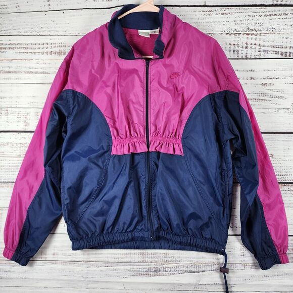 Nike Jackets & Blazers - Rare VTG NIKE Med Spell Out Swoosh Full Zip Track Jacket 90s Blue Purple Women's